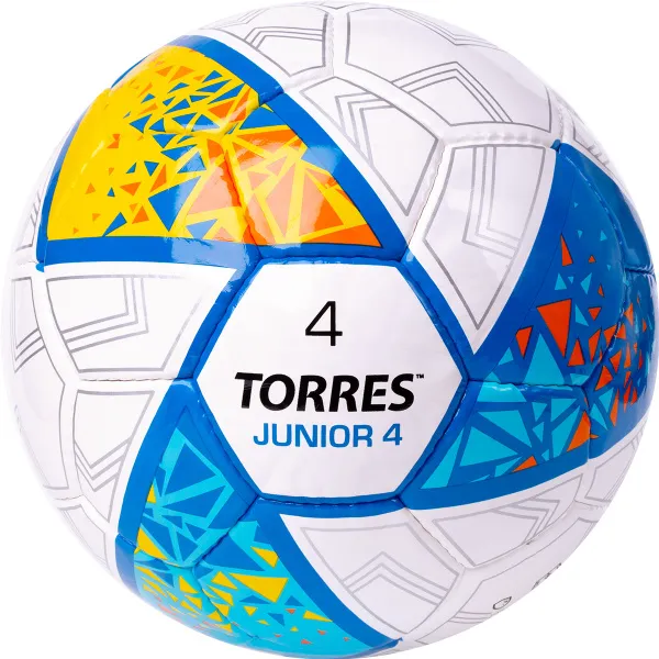 Мяч футб. TORRES Junior-4, F323804, р.4,глянц.ПУ, 4 сл, 32п, руч.сш, бел-жел-гол за 2&nbsp;070.60 ₽ в Перми