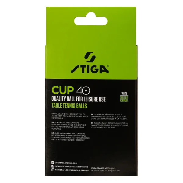 Мяч для наст. тенниса Stiga Cup ABS, 1110-2510-12, диам.40+мм, пластик, упак. 12 шт, белый за 1&nbsp;774.80 ₽ в Перми