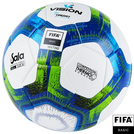 Мяч футзал. VISION Target, FS324094, FIFA Basic, р.4, 32 п. PU, 3 подкл.сл, термосшивка, бело-синий за 3&nbsp;519 ₽ купить в Перми
