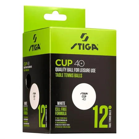 Мяч для наст. тенниса Stiga Cup ABS, 1110-2510-12, диам.40+мм, пластик, упак. 12 шт, белый за 1&nbsp;774.80 ₽ купить в Перми
