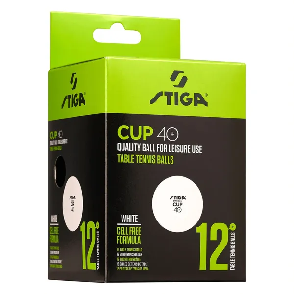 Мяч для наст. тенниса Stiga Cup ABS, 1110-2510-12, диам.40+мм, пластик, упак. 12 шт, белый за 1&nbsp;774.80 ₽ в Перми