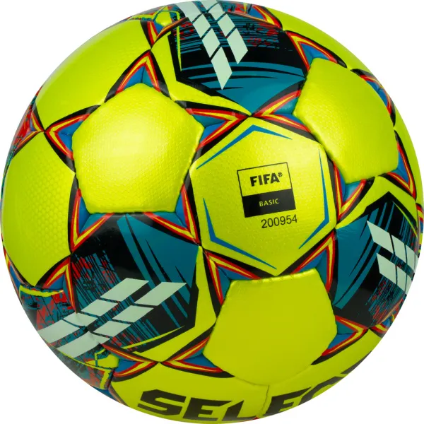 Мяч футзал. SELECT Futsal Mimas, 1053460550, р.4,FIFA Basic, 32 пан, гл.ПУ, руч.сш, жел-сине-красный за 6&nbsp;303.60 ₽ в Перми