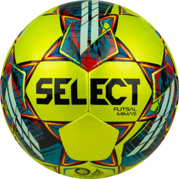 Мяч футзал. SELECT Futsal Mimas, 1053460550, р.4,FIFA Basic, 32 пан, гл.ПУ, руч.сш, жел-сине-красный за 6&nbsp;303.60 ₽ в Перми