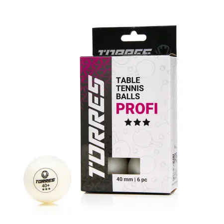 Мяч для наст. тенниса TORRES Profi 3*, TT23012, диам. 40+мм, упак. 6 шт, белый за 338.30 ₽ купить в Перми