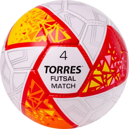 Мяч футзал. TORRES Futsal Match, FS323774, р.4, 32 панели. ПУ,4 подкл.слоя,ручн.сш,бело-крас-жёлт за 2&nbsp;454.80 ₽ купить в Перми