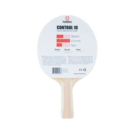 Ракетка для н/т TORRES Control 10, TT0001, для начинающих, накладка 1,5 мм, конич. ручка за 426.70 ₽ купить в Перми